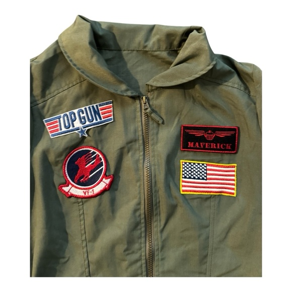 Top Gun Green Dress with Patches - Picture 5 of 7